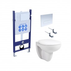 Комплект инсталляции с подвесным унитазом AQUATEK с сиденьем и кнопкой SET AQUATEK КАИР-14-013 Комплект инсталляции с подвесным унитазом AQUATEK с сиденьем и кнопкой SET AQUATEK КАИР-14-013